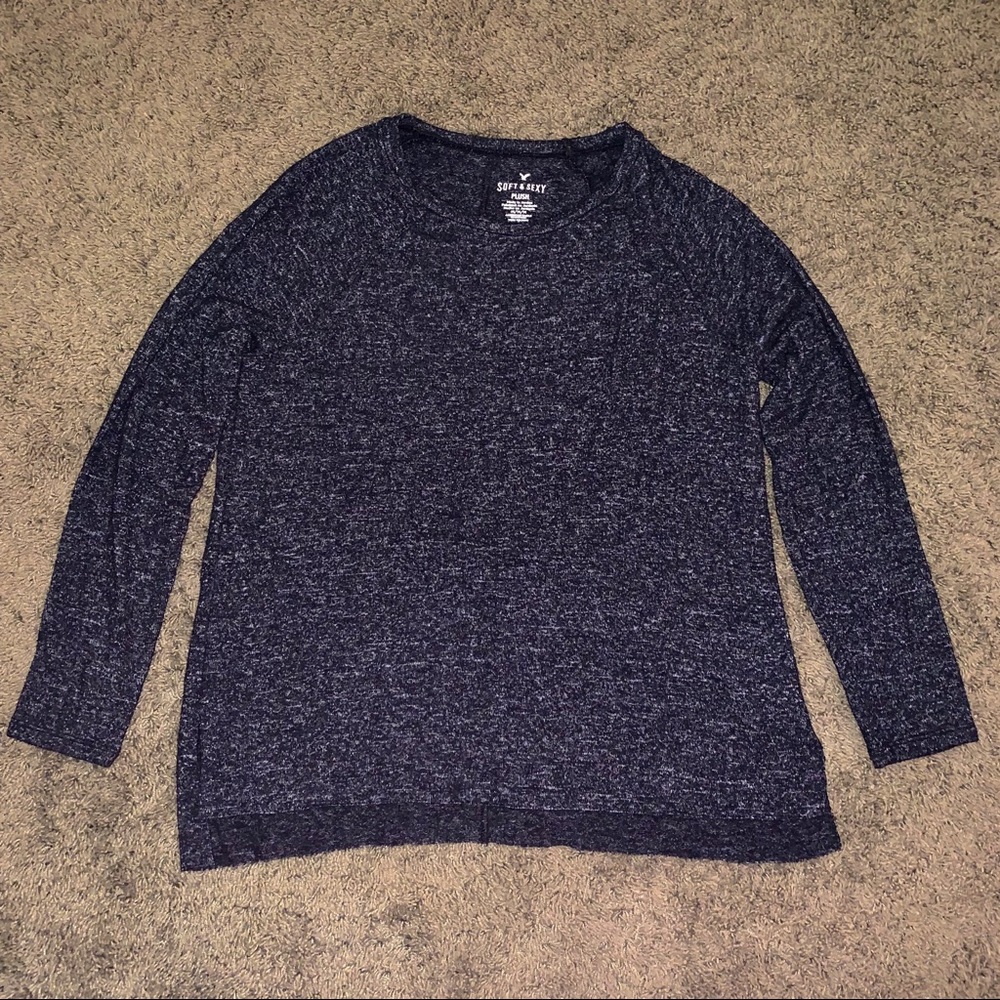 American Eagle Soft & Sexy Plush Black Sweater